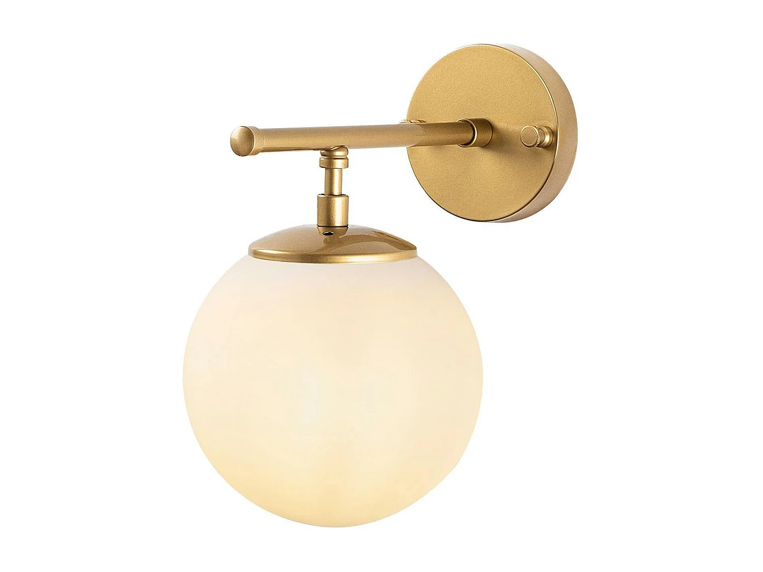 Applique murale art déco dorée, globe blanc sur tige SIERRE