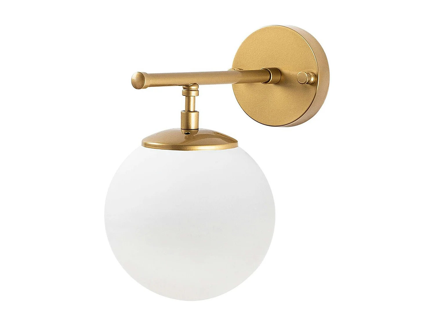 Applique murale art déco dorée, globe blanc sur tige SIERRE