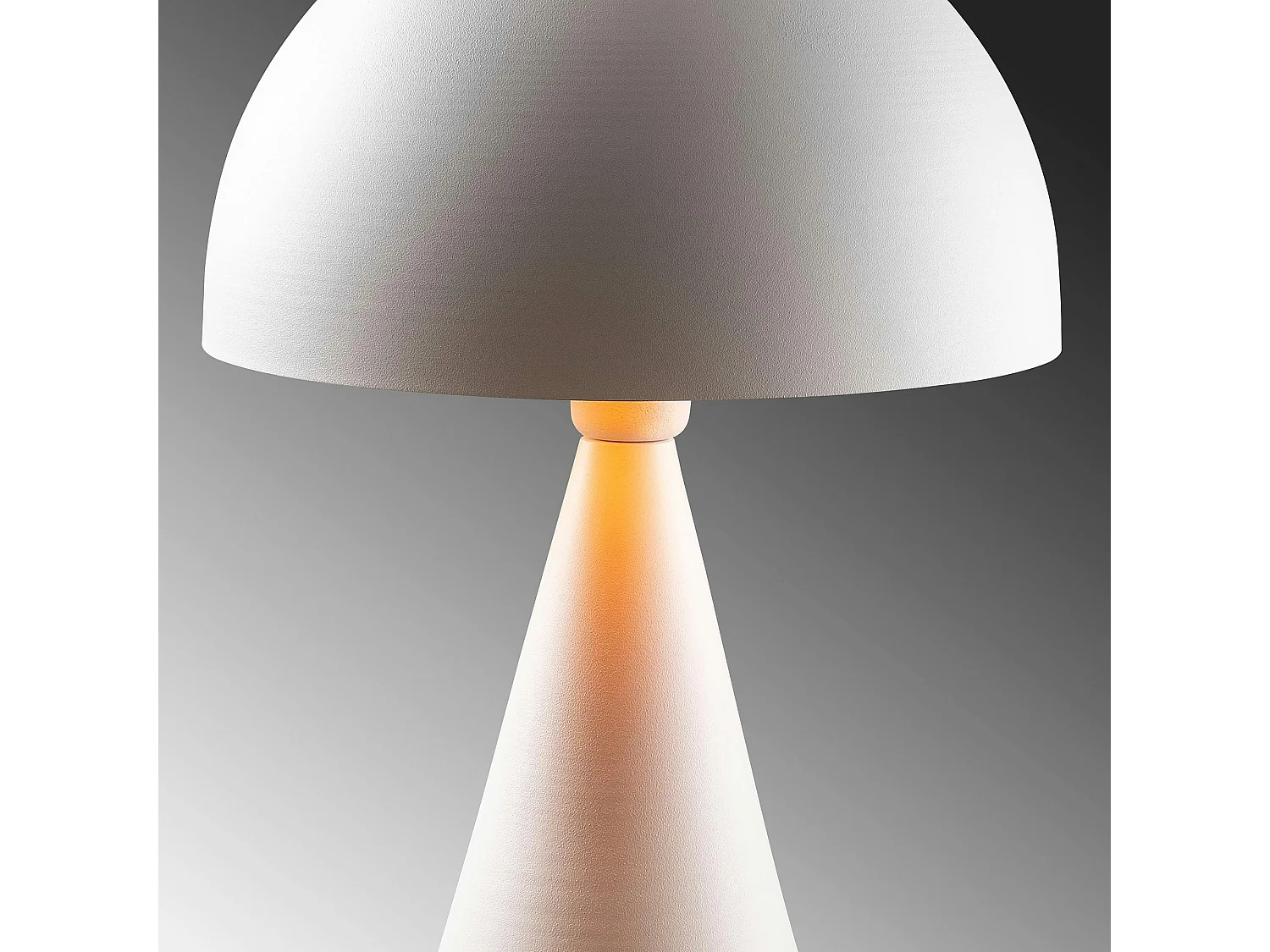 Lampe de table design blanche, abat-jour rond vintage SILE