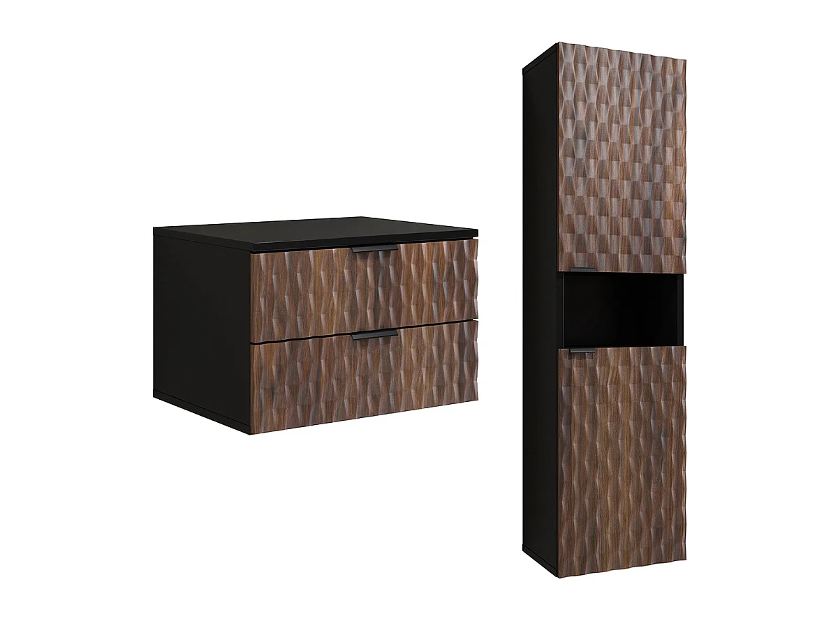 Ensemble meuble sous-vasque 60cm a stĺpik Nevia Drevo a Čierna