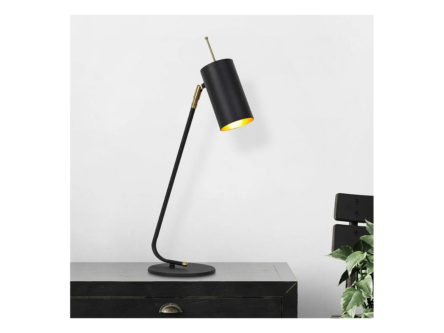 Lampe de table noire, abat-jour orientable moderne chic SFAX