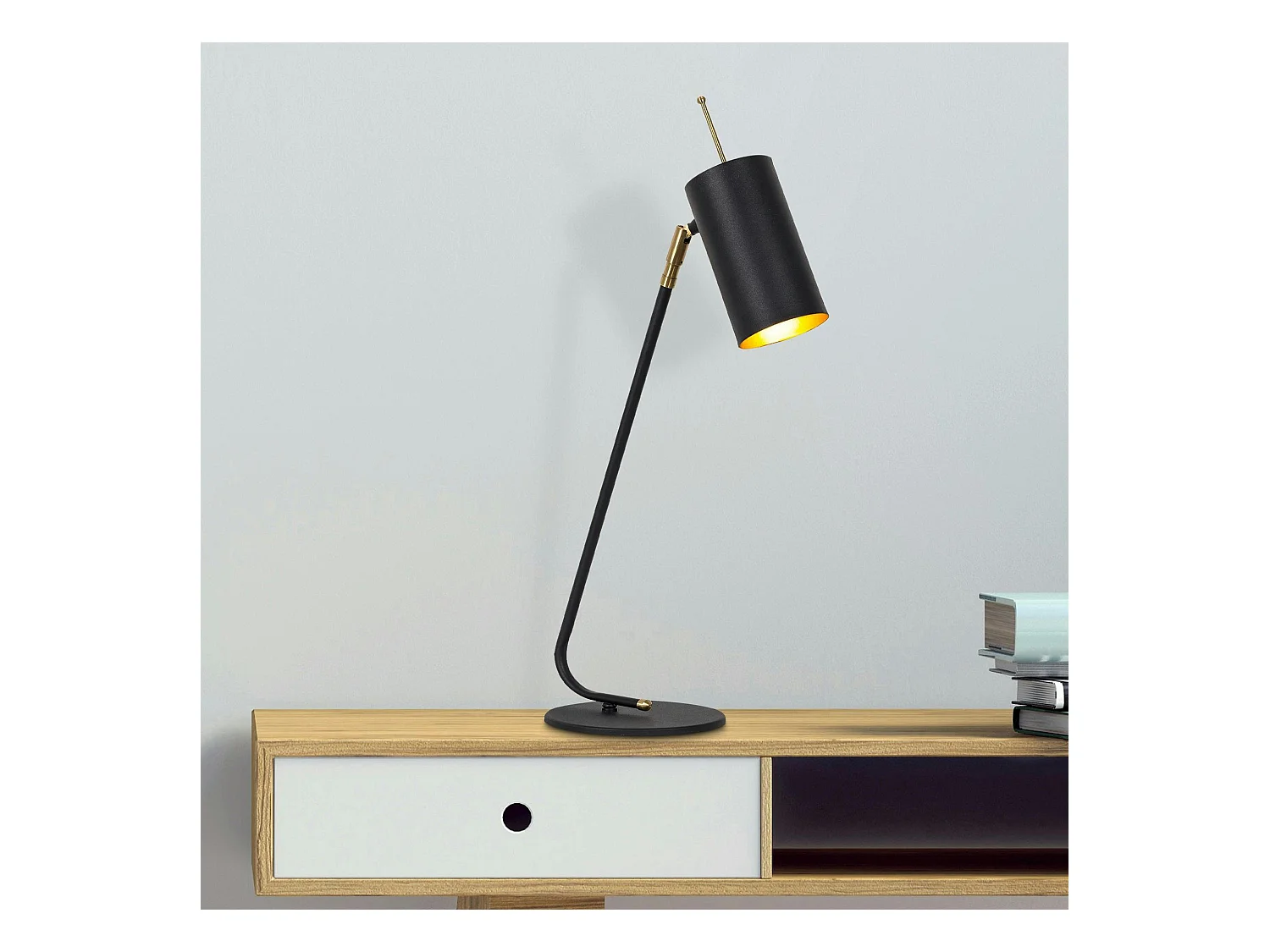 Lampe de table noire, abat-jour orientable moderne chic SFAX