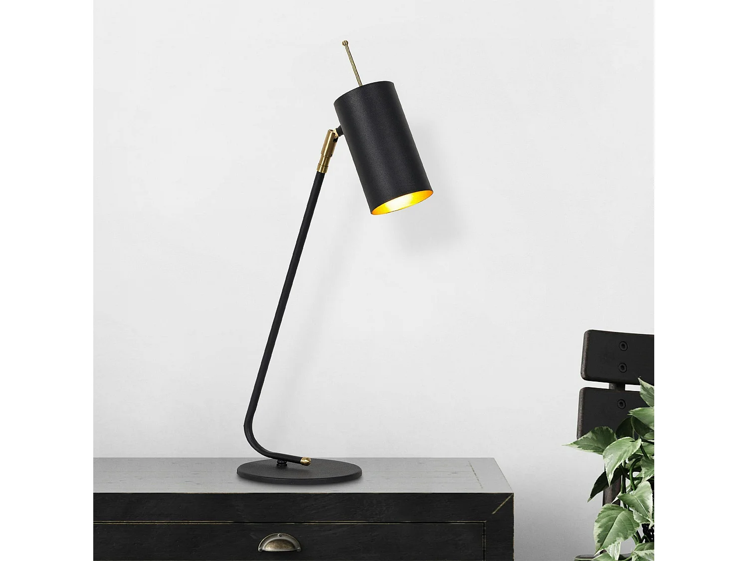 Lampe de table noire, abat-jour orientable moderne chic SFAX