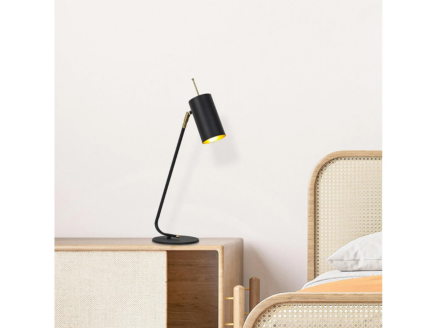 Lampe de table noire, abat-jour orientable moderne chic SFAX