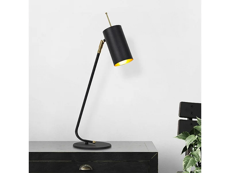 Lampe de table noire, abat-jour orientable moderne chic SFAX