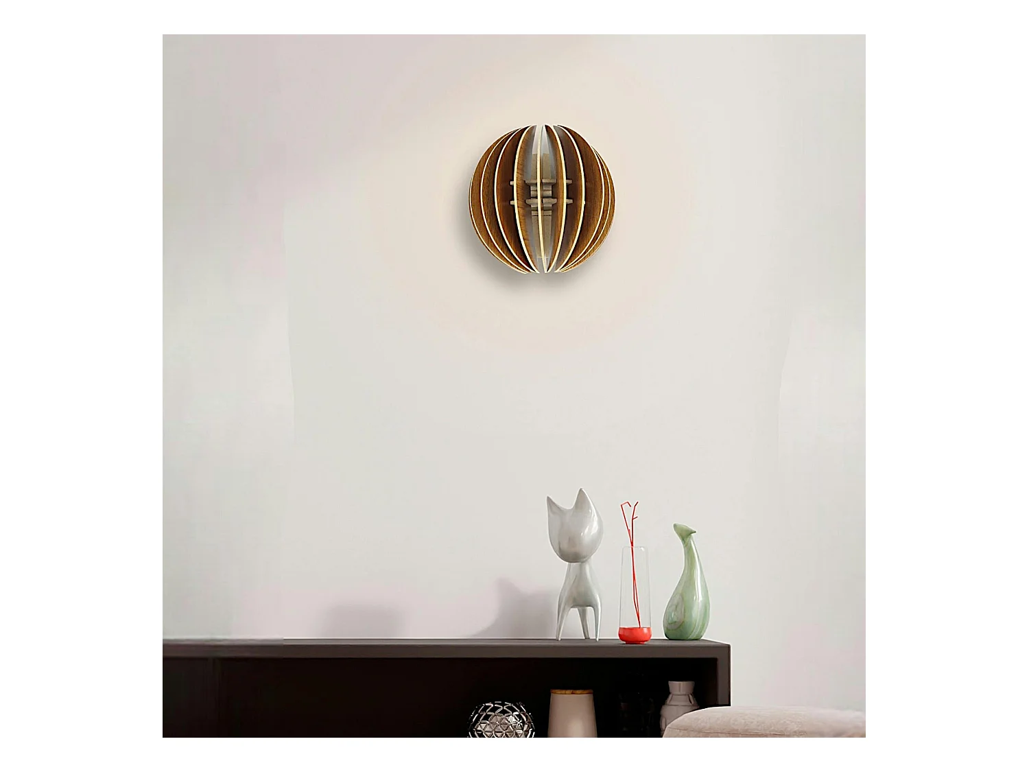 Applique murale moderne, demi-sphère ajourée BIEL