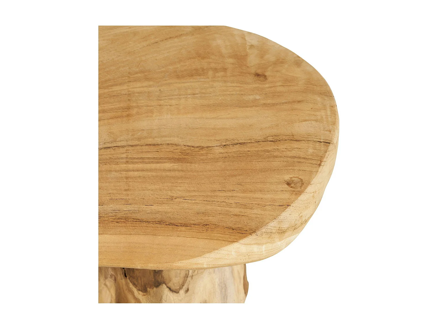 Petite table de salon en teck Ø40 cm, style exotique ARIZONA