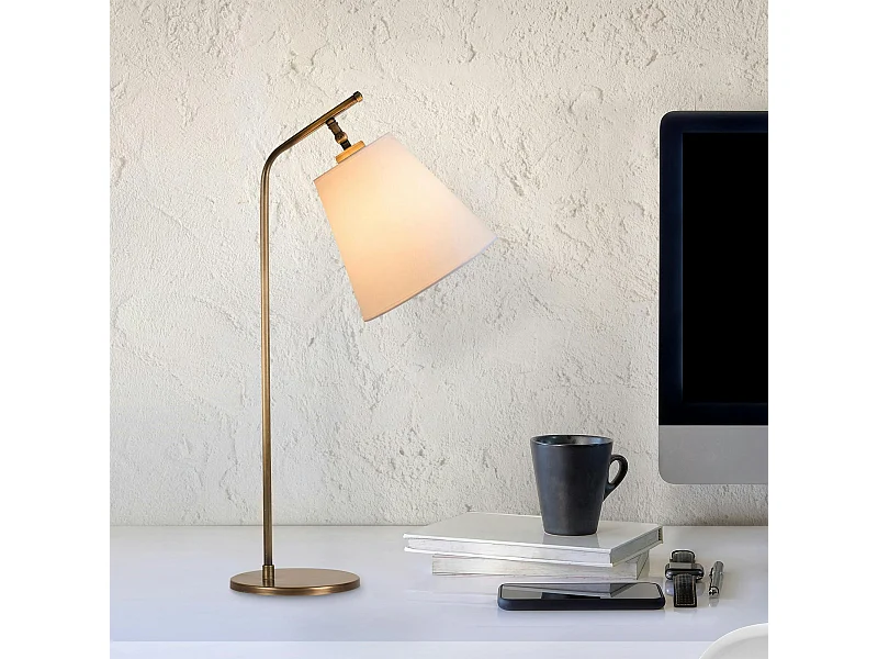 Lampe de chevet vintage, abat-jour écru orientable ZURICH