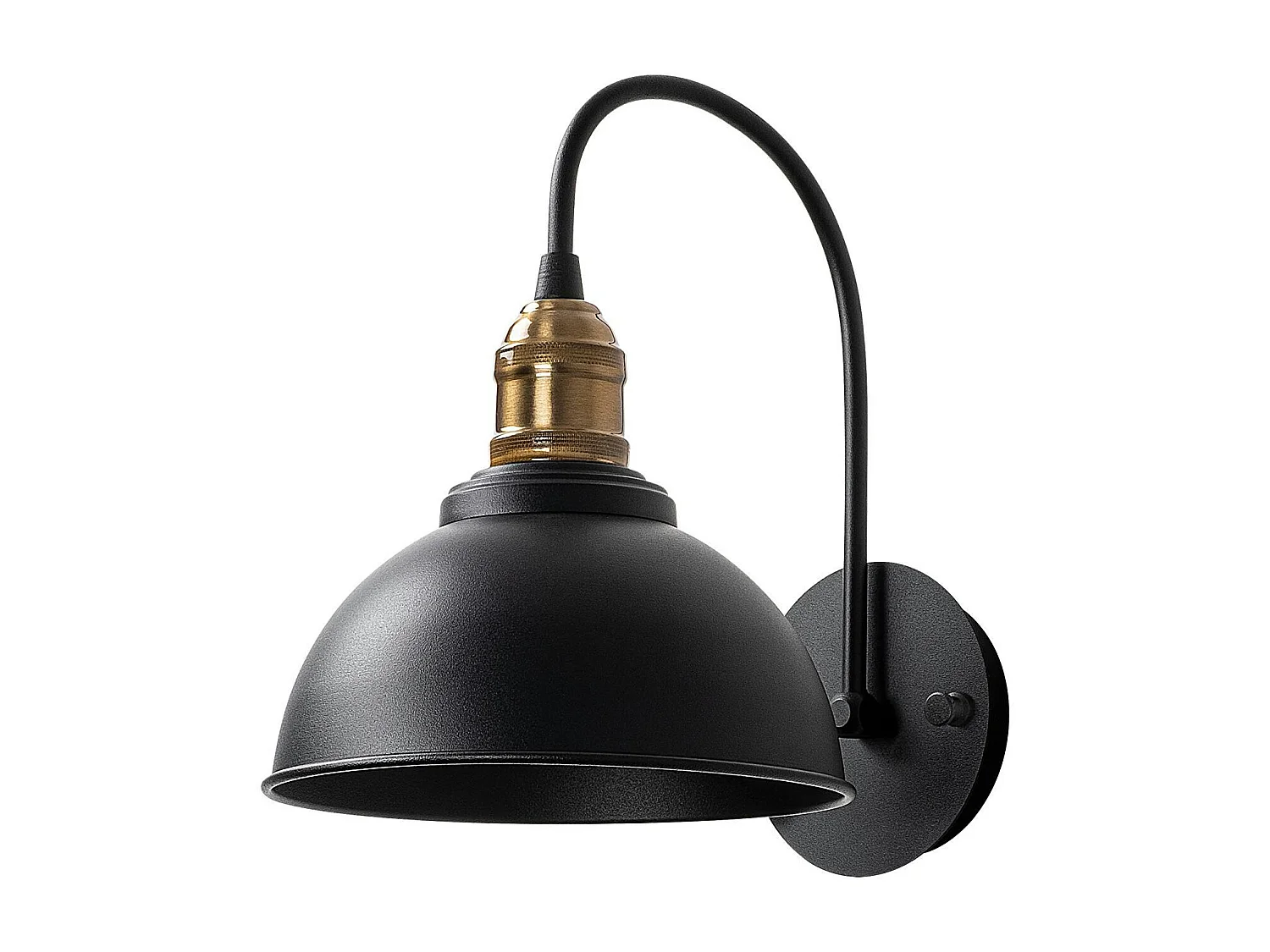 Applique murale vintage noir & doré, douille décorative SILE