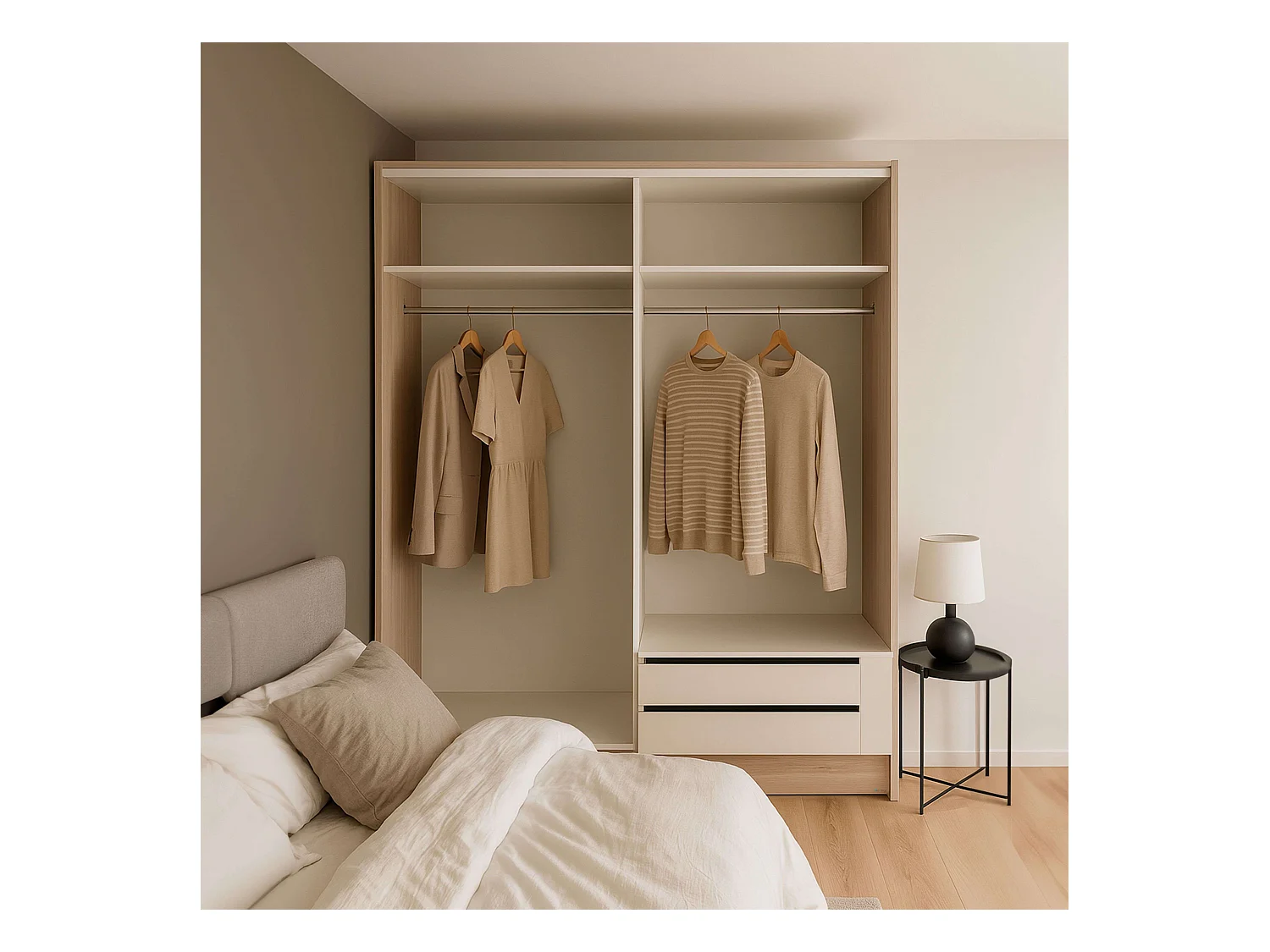 Cajonera Sava de Armario Blanco Mate 2 Cajones Melamina 88.3x34.5x48.7 cm