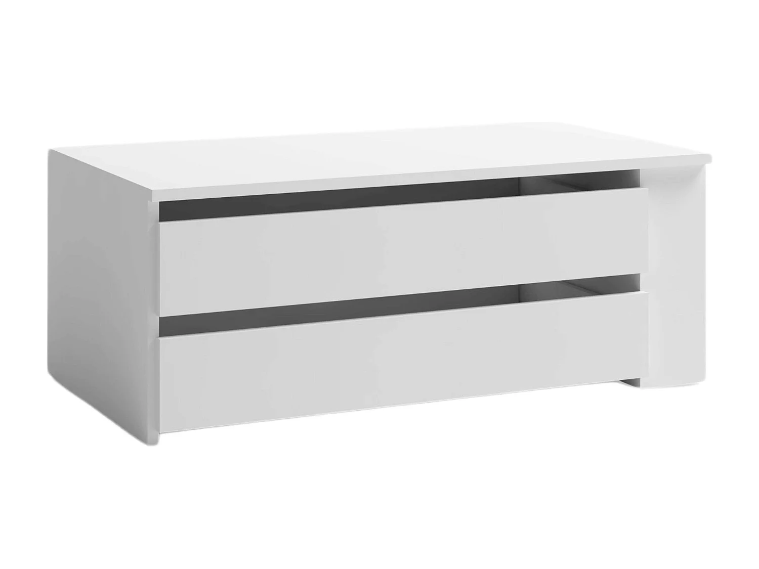 Commode Sava, blanc mat, 2 tiroirs, mélamine, 88,3 x 34,5 x 48,7 cm