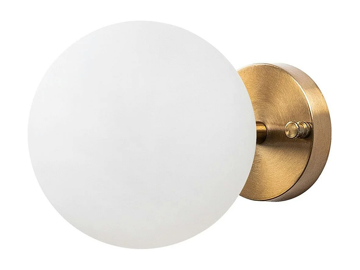 Applique murale moderne, globe blanc socle doré SIERRE