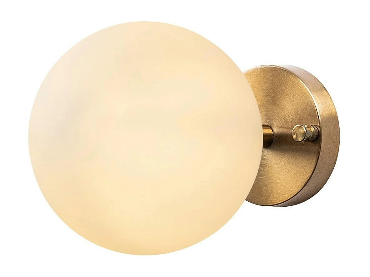 Applique murale moderne, globe blanc socle doré SIERRE