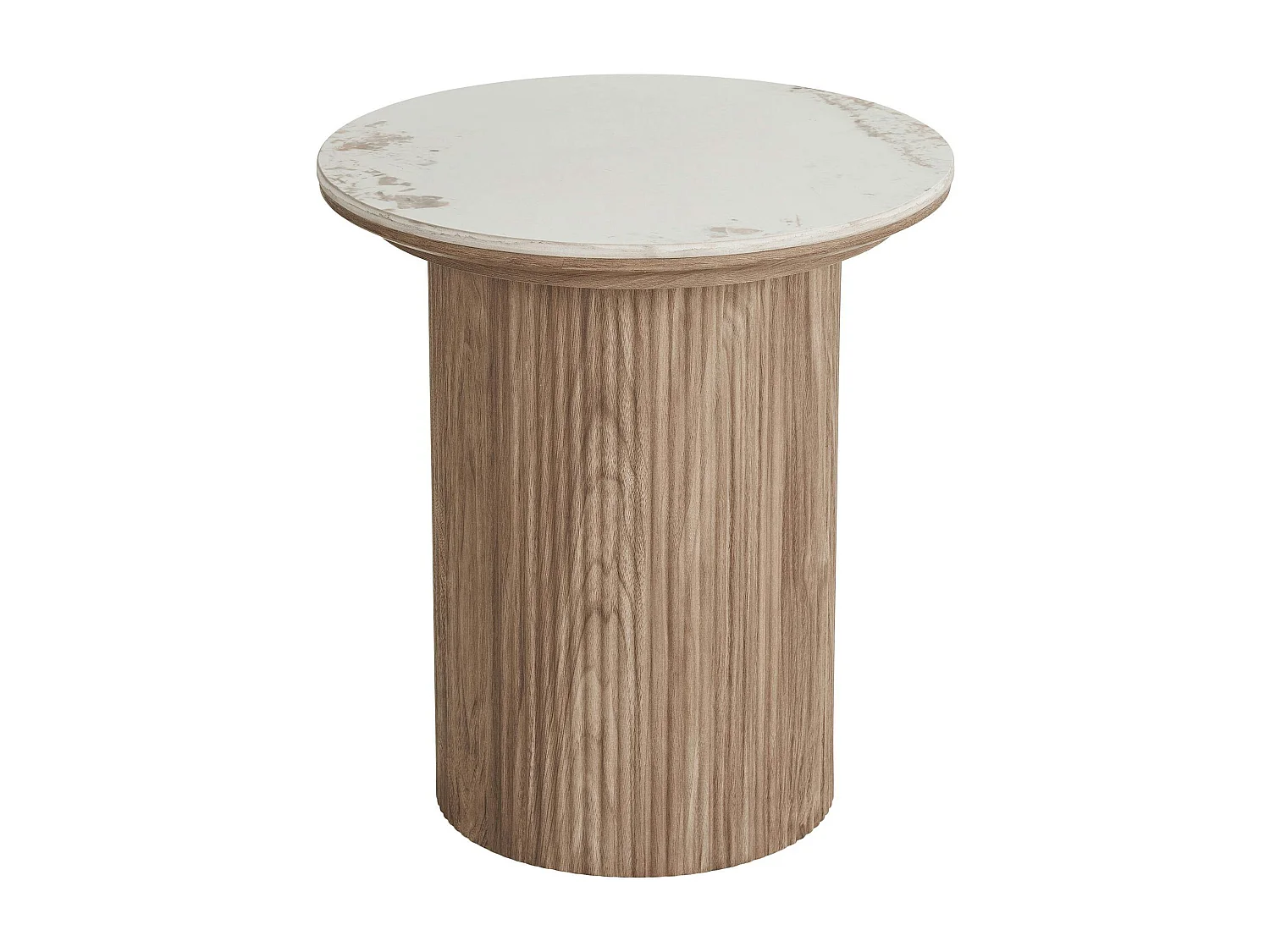 Bout de canapé en céramique effet marbre Ø45 cm PRATO