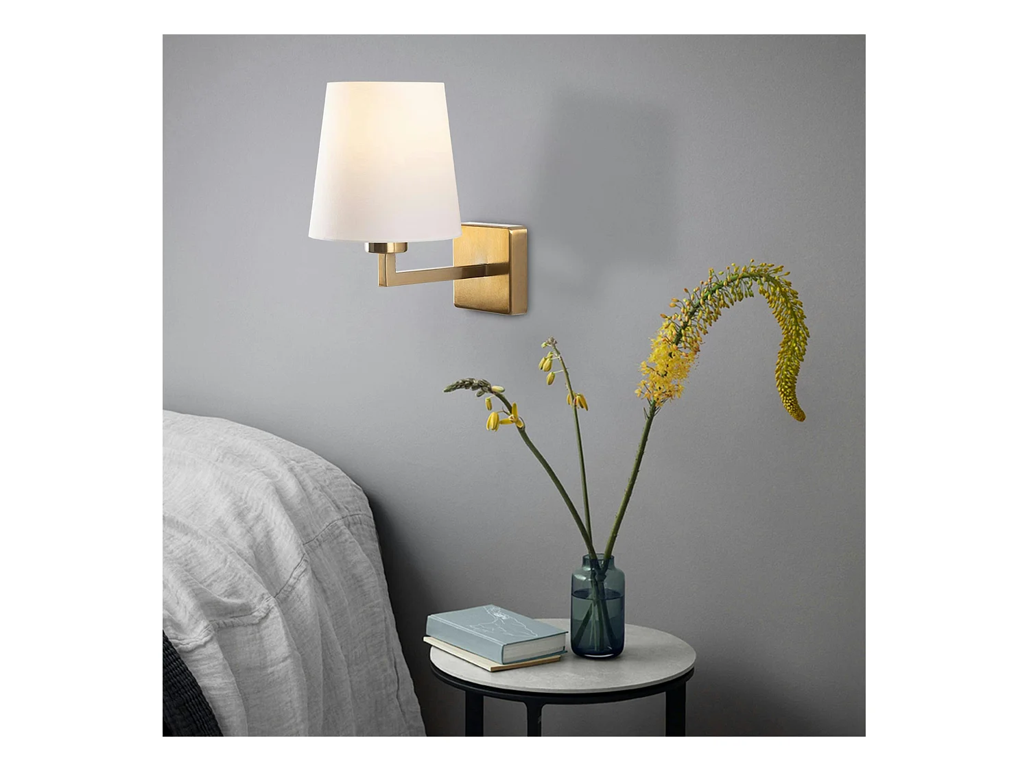 Applique murale moderne, abat-jour blanc ZURICH