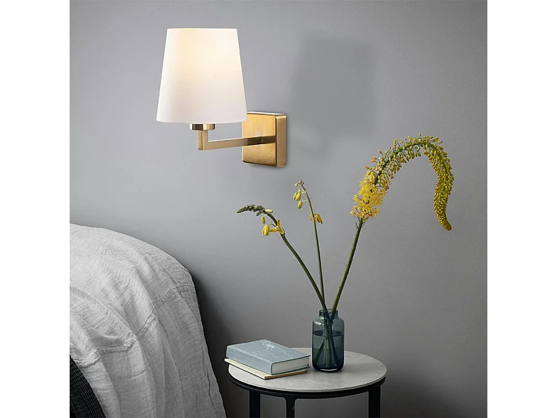 Applique murale moderne, abat-jour blanc ZURICH