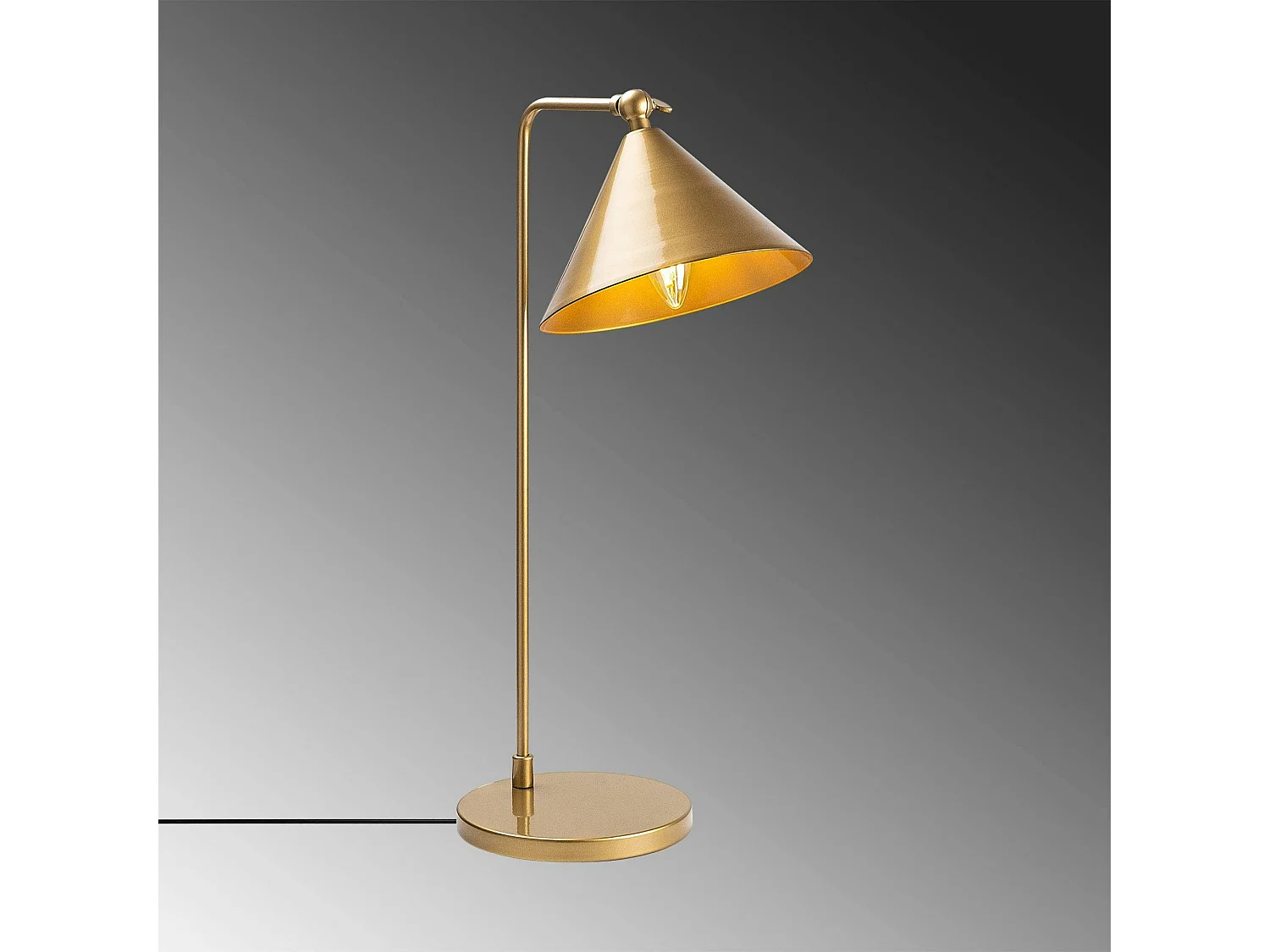 Lampe de table moderne dorée, abat-jour conique SILE
