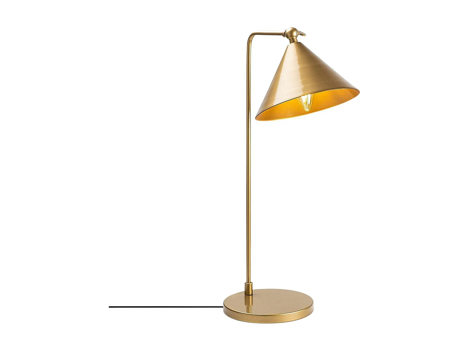 Lampe de table moderne dorée, abat-jour conique SILE
