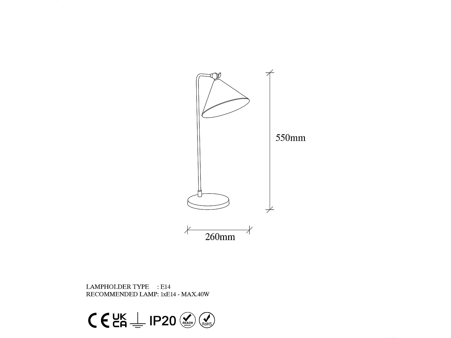 Lampe de table moderne dorée, abat-jour conique SILE