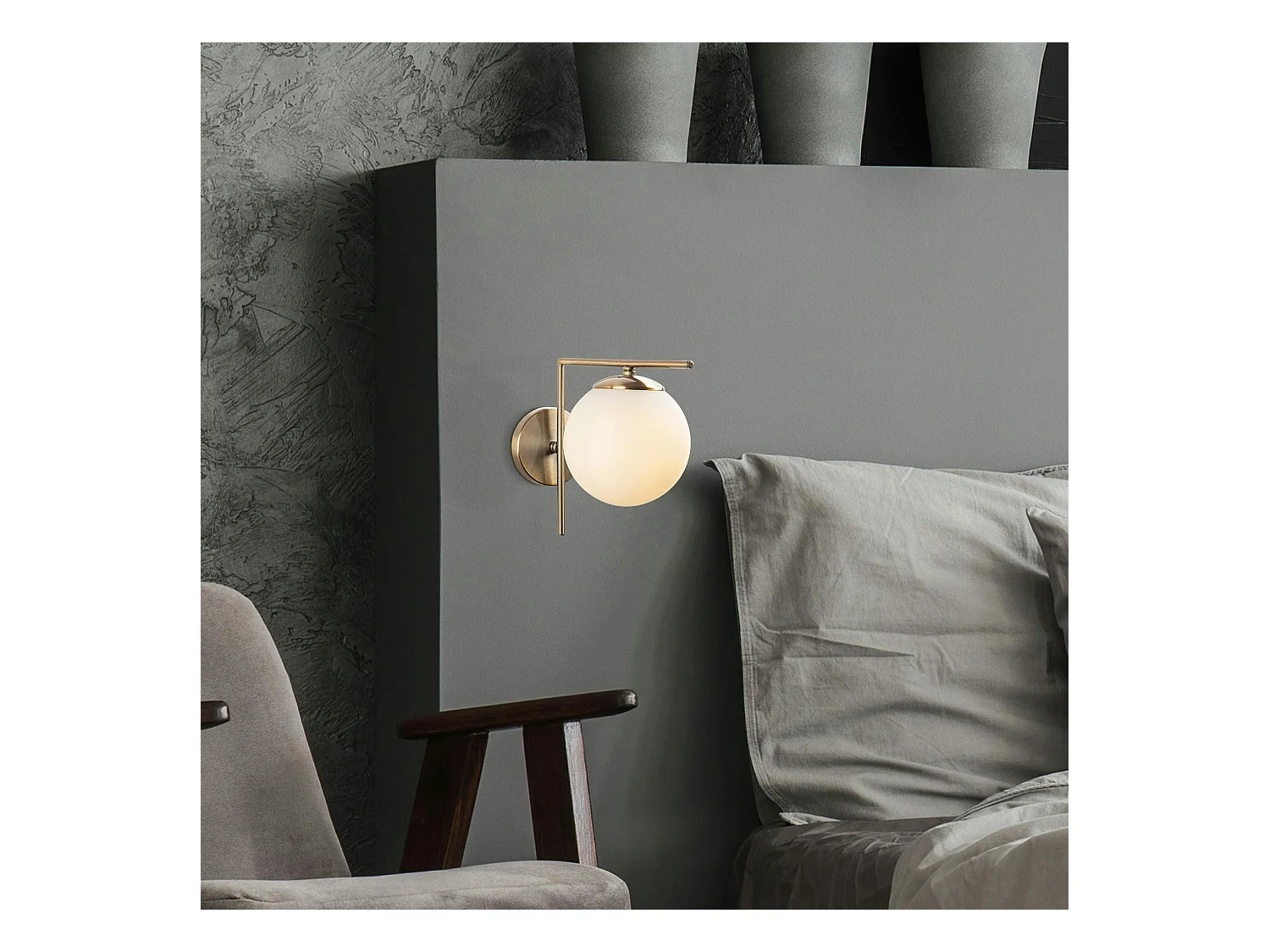 Applique murale moderne dorée, support droit SIERRE