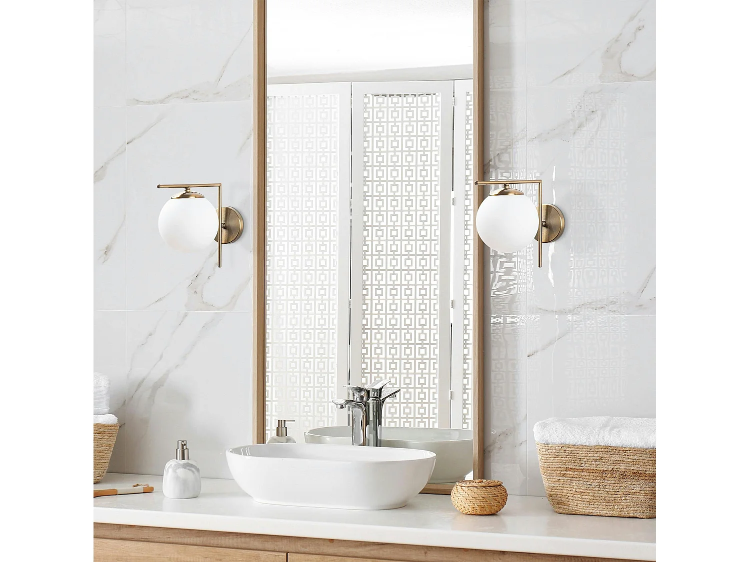 Applique murale moderne dorée, support droit SIERRE