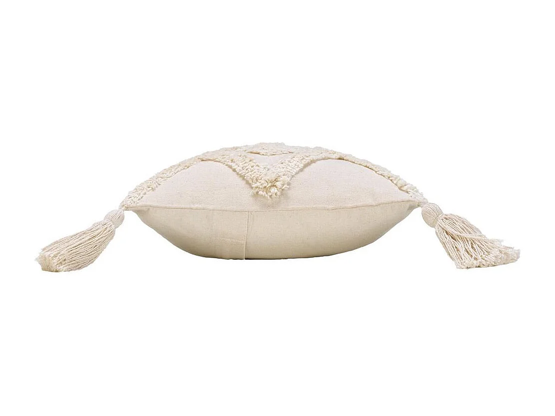 Couin Déco Tufté à Pompon "Inca" 30x50cm Beige