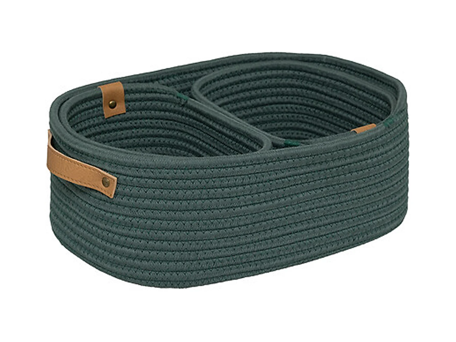 Lot de 3 Paniers de Rangement "Duo" 35cm Vert