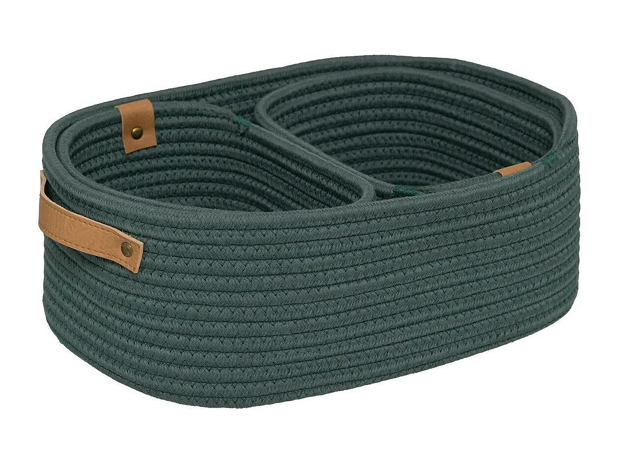 Lot de 3 Paniers de Rangement "Duo" 35cm Vert