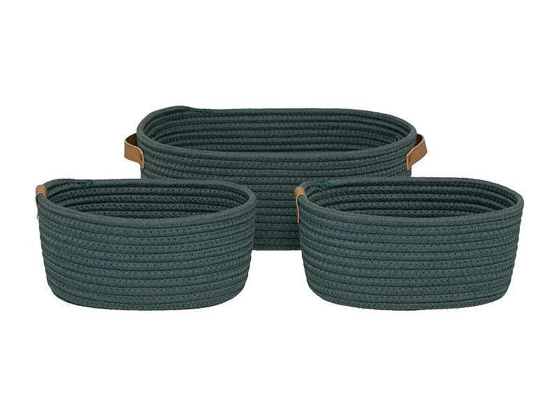 Lot de 3 Paniers de Rangement "Duo" 35cm Vert
