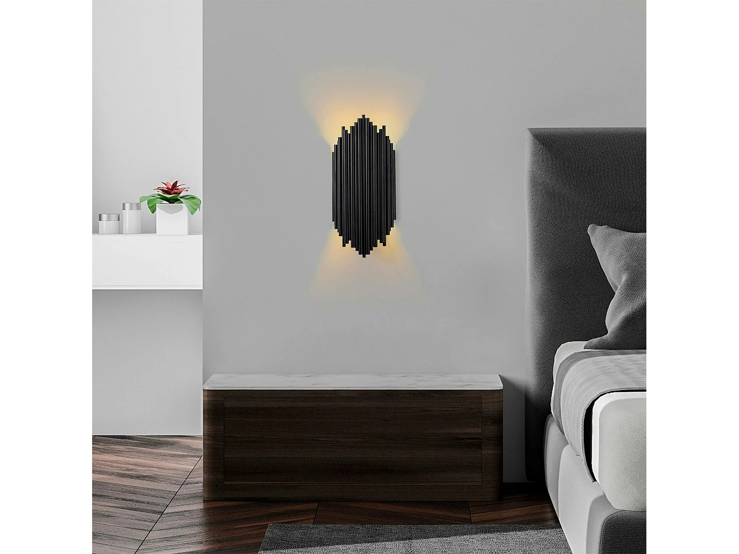 Applique design noire, structure graphique en tubes SFAX