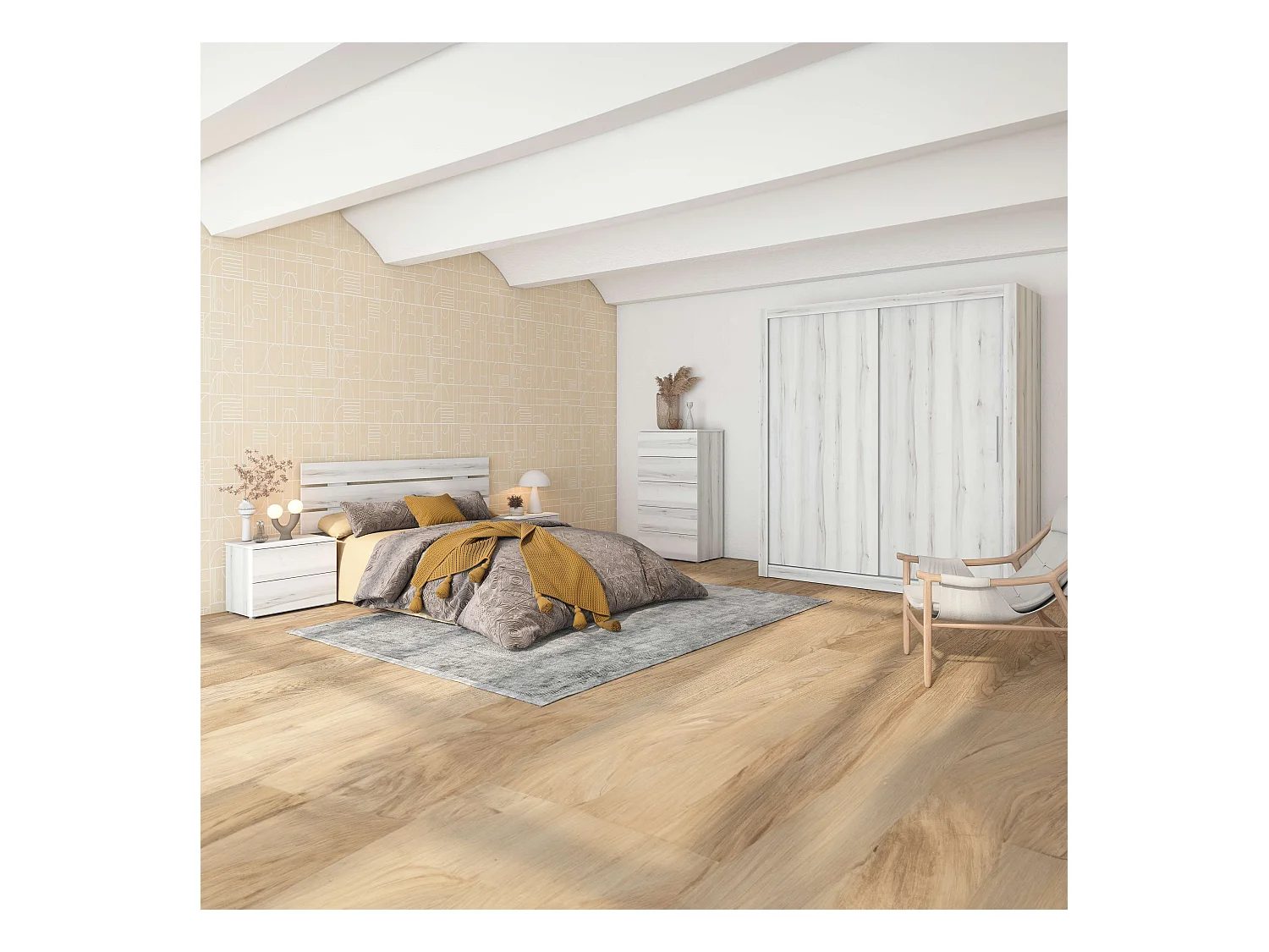 Armario para Dormitorio Sava 2 Puertas Correderas  Blanco 182x201 cm