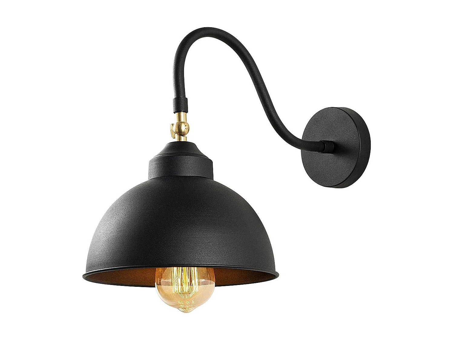 Applique vintage noir mat, abat-jour orientable SILE