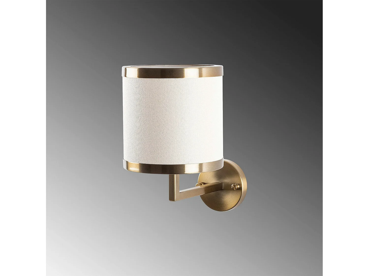 Applique murale moderne, abat-jour écru bord métal ZURICH