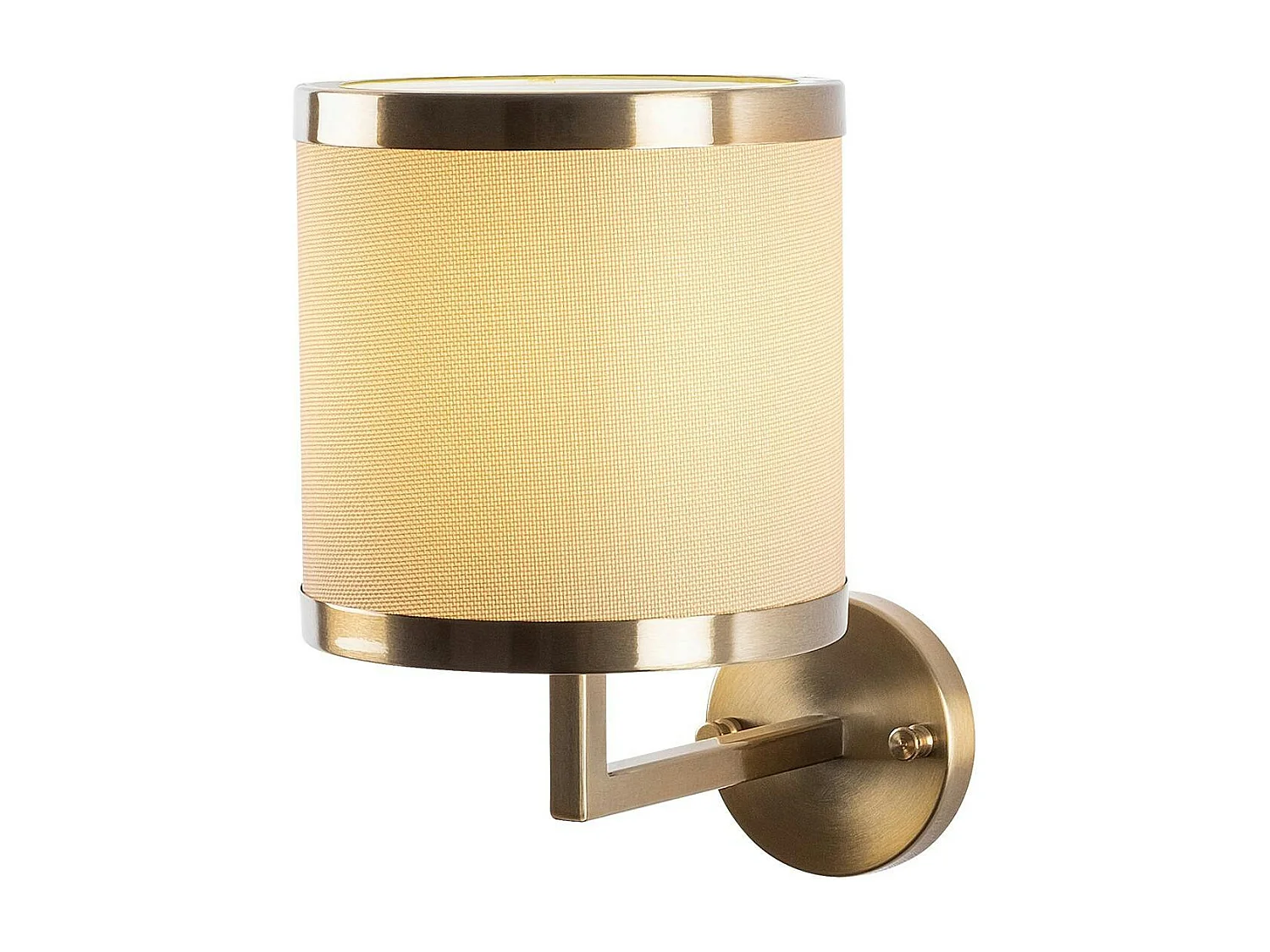 Applique murale moderne, abat-jour écru bord métal ZURICH