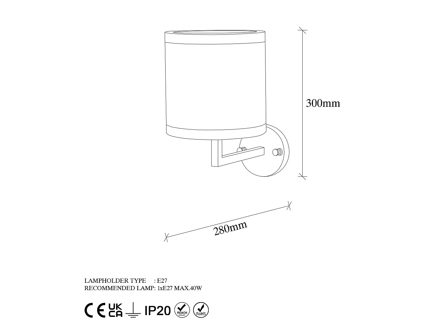 Applique murale moderne, abat-jour écru bord métal ZURICH
