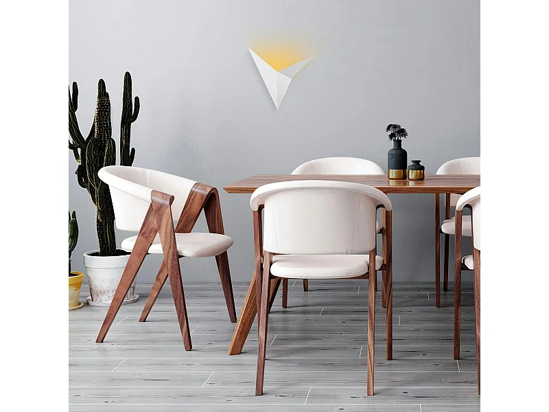 Applique murale design blanche, origami triangulaire SFAX