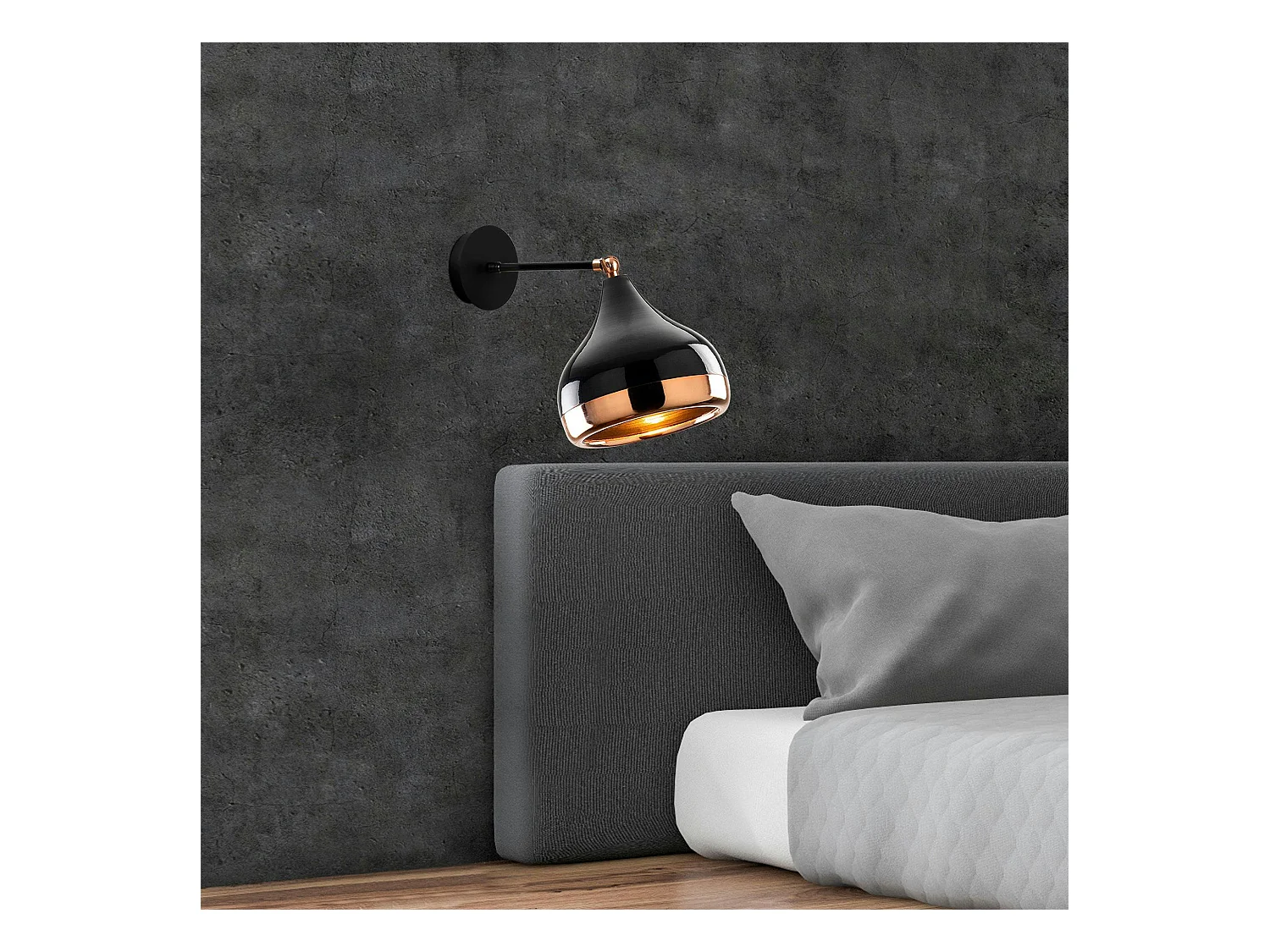 Applique murale orientable noir & cuivré, moderne chic SILE