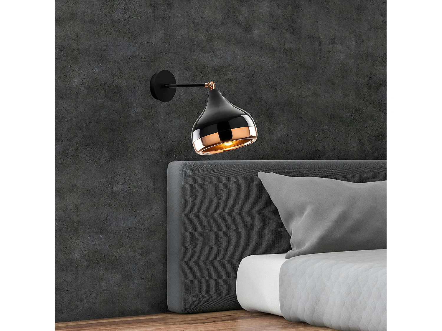 Applique murale orientable noir & cuivré, moderne chic SILE