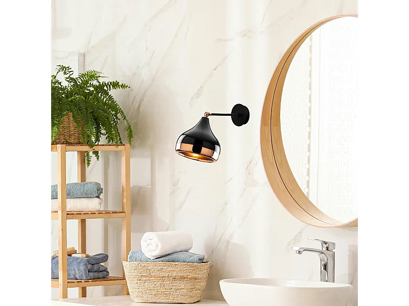 Applique murale orientable noir & cuivré, moderne chic SILE