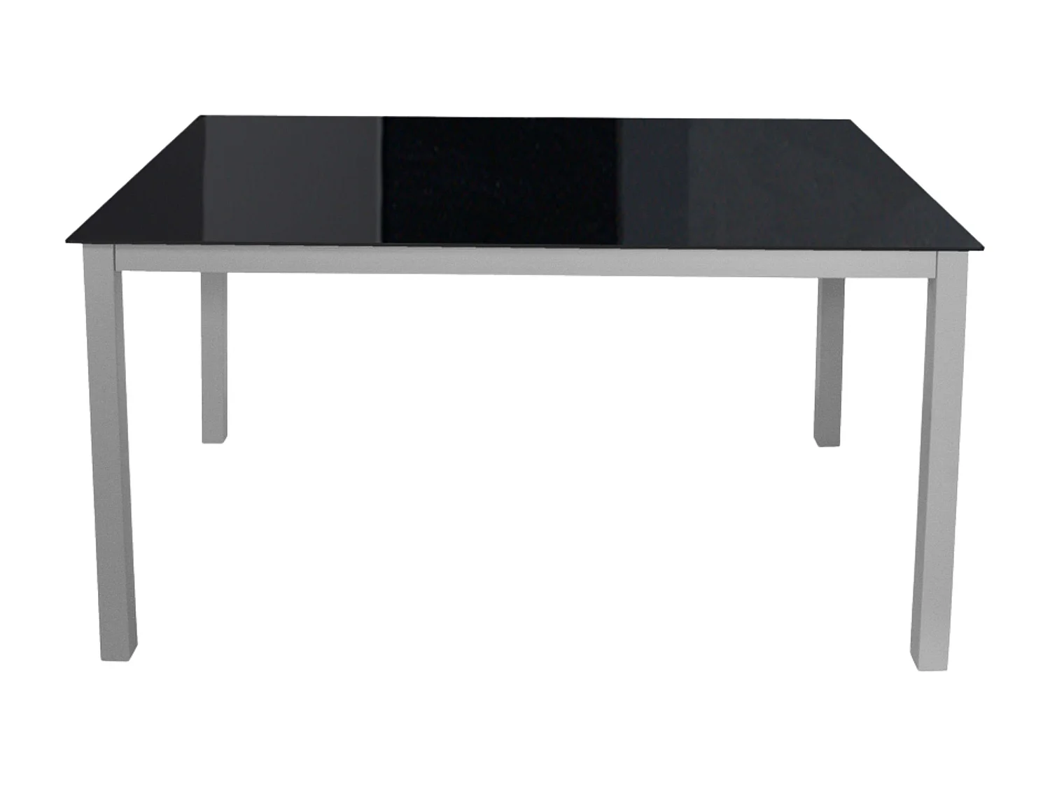 Pack mesa y 4 sillas cocina, negro, mesa metal/cristal, silla polipiel.