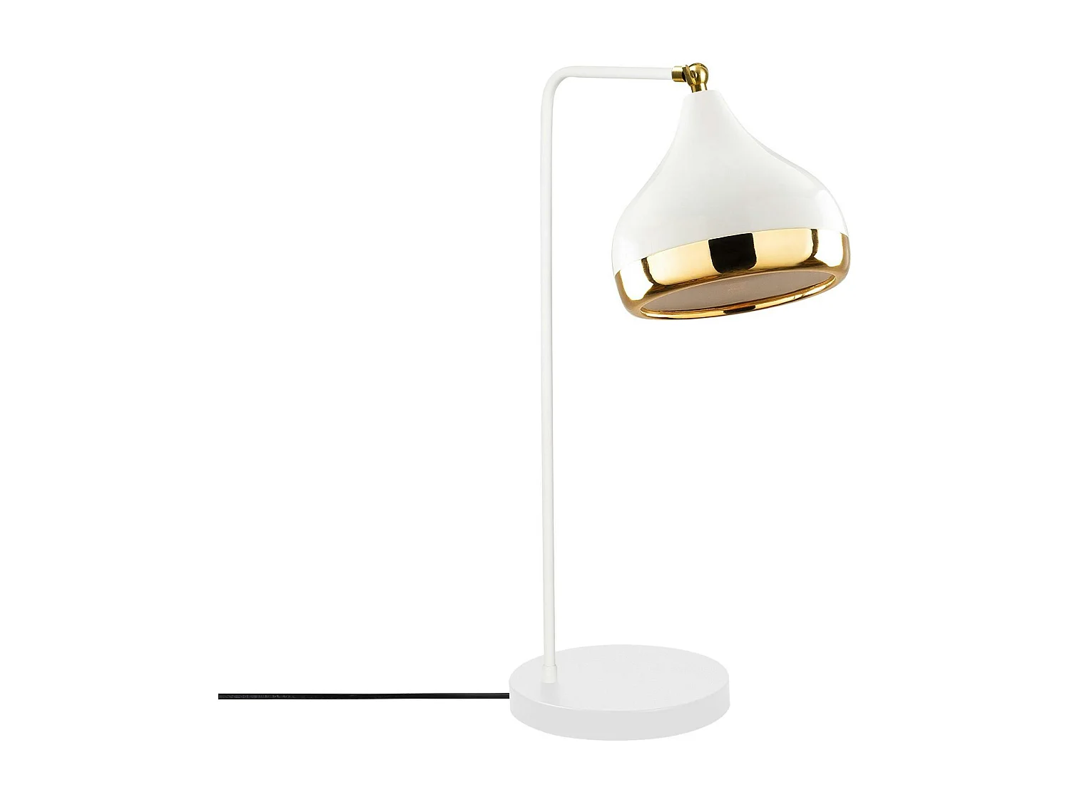 Lampe à poser design blanche & or, abat-jour orientable SILE