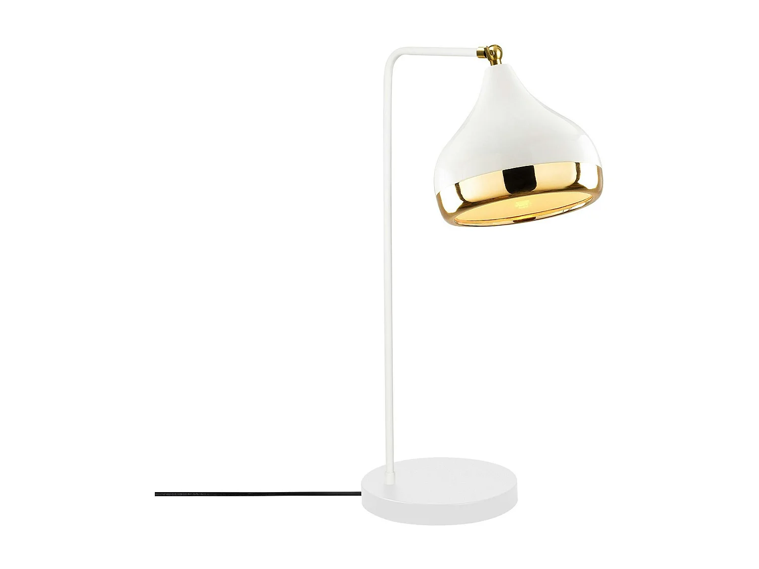 Lampe à poser design blanche & or, abat-jour orientable SILE