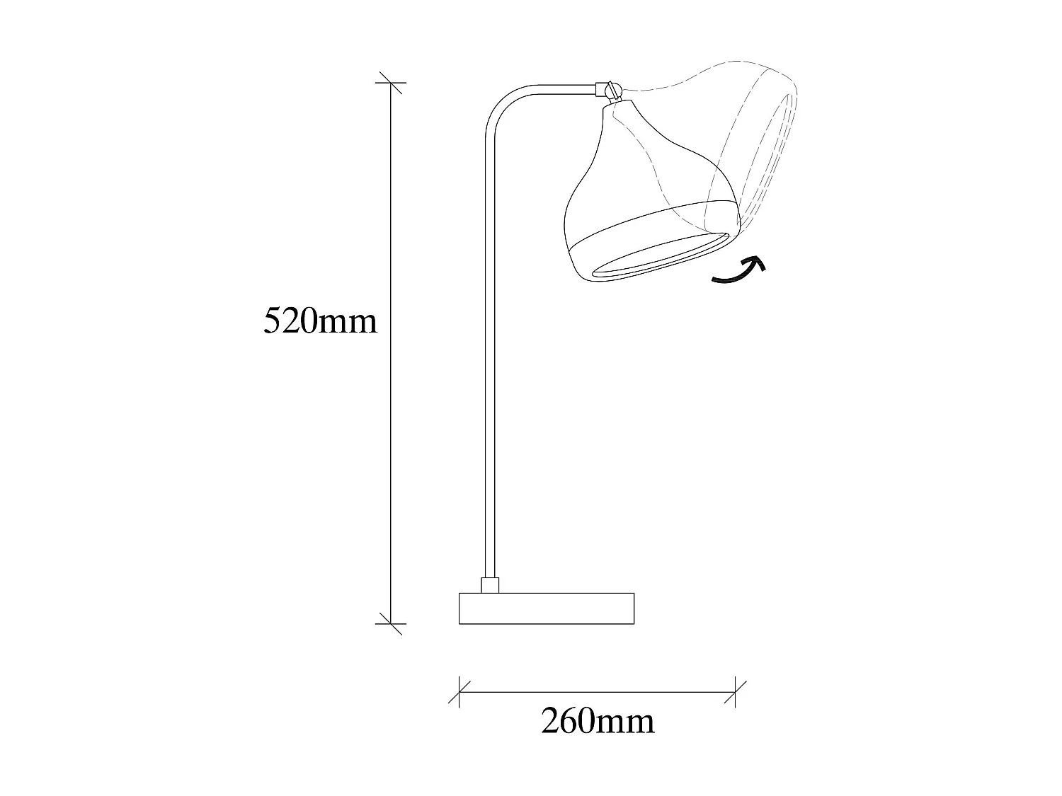 Lampe à poser design blanche & or, abat-jour orientable SILE