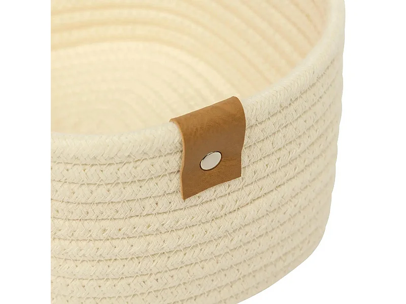 Lot de 3 Paniers de Rangement "Duo" 35cm Ivoire