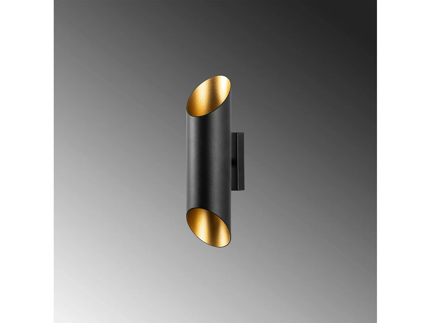 Applique murale design noire, abat-jour cylindrique SINOP