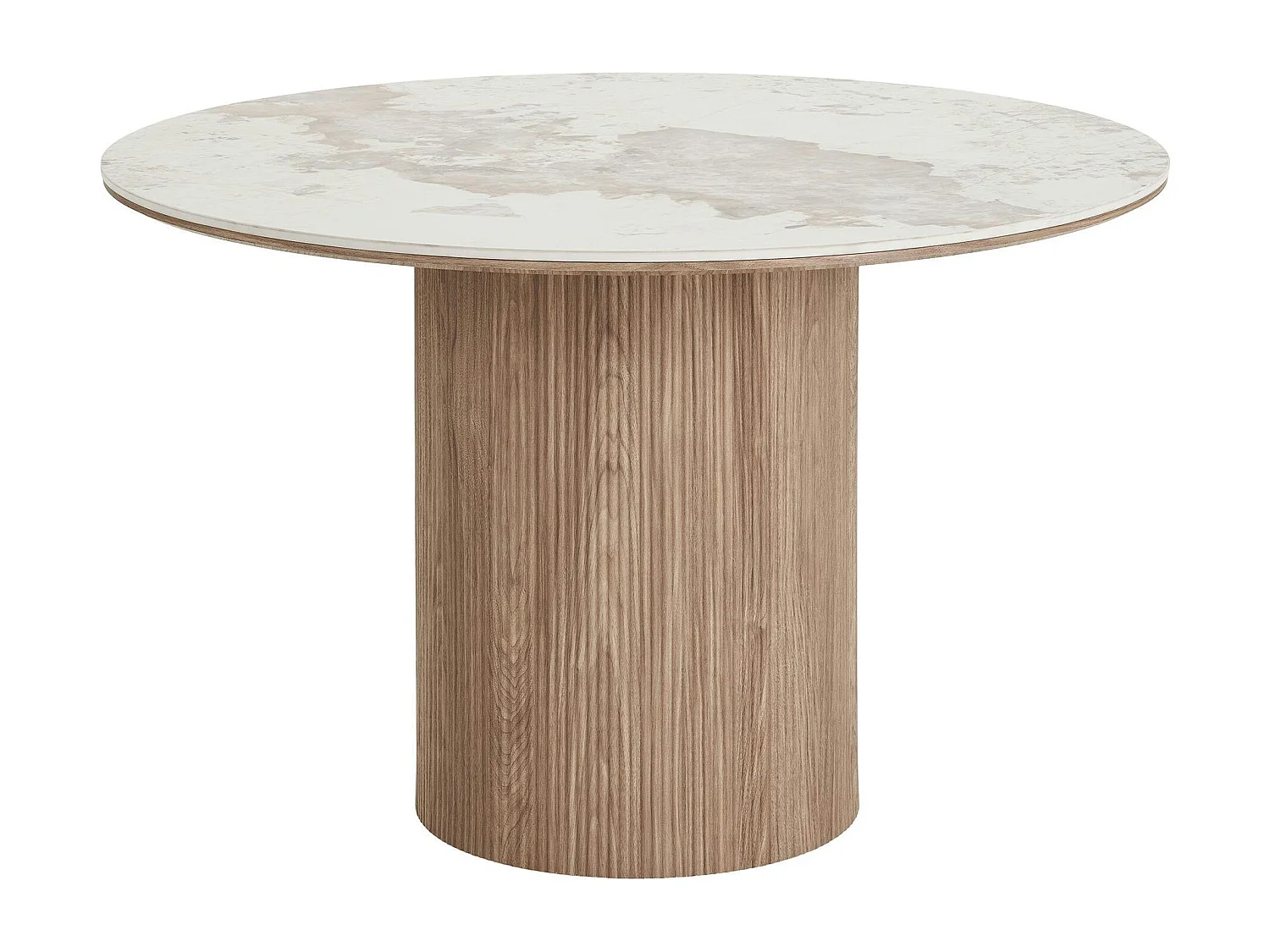 Table à manger ronde en céramique effet marbre Ø120 cm PRATO