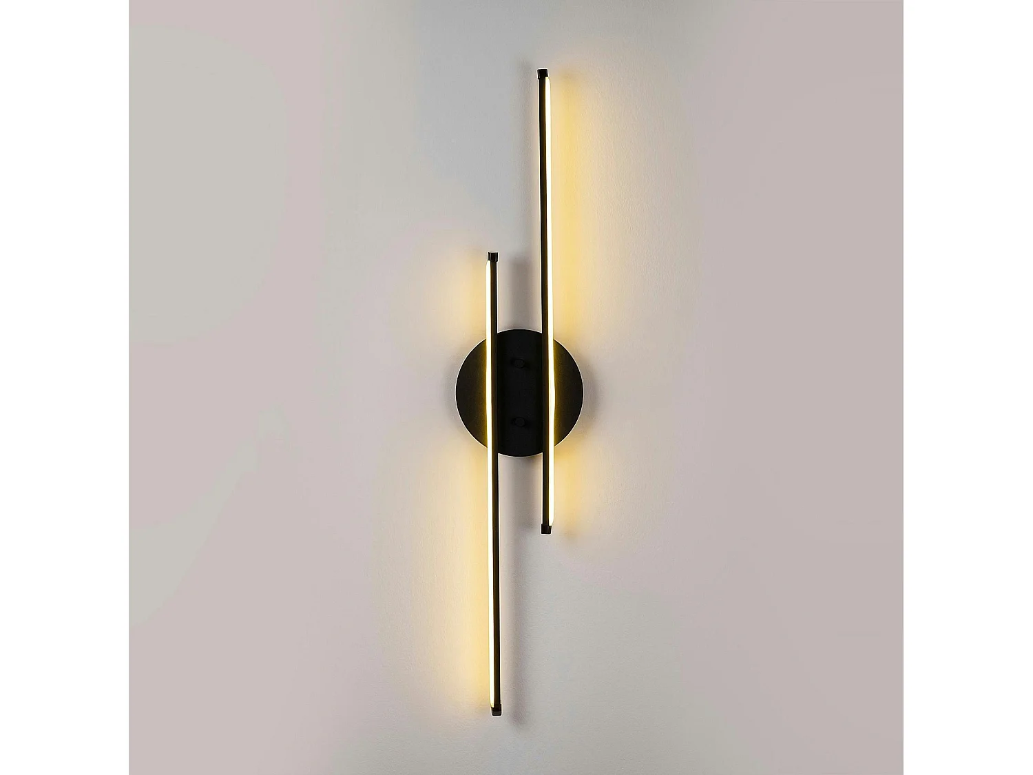 Applique murale LED design, 2 tiges noires 86 cm VIESTE
