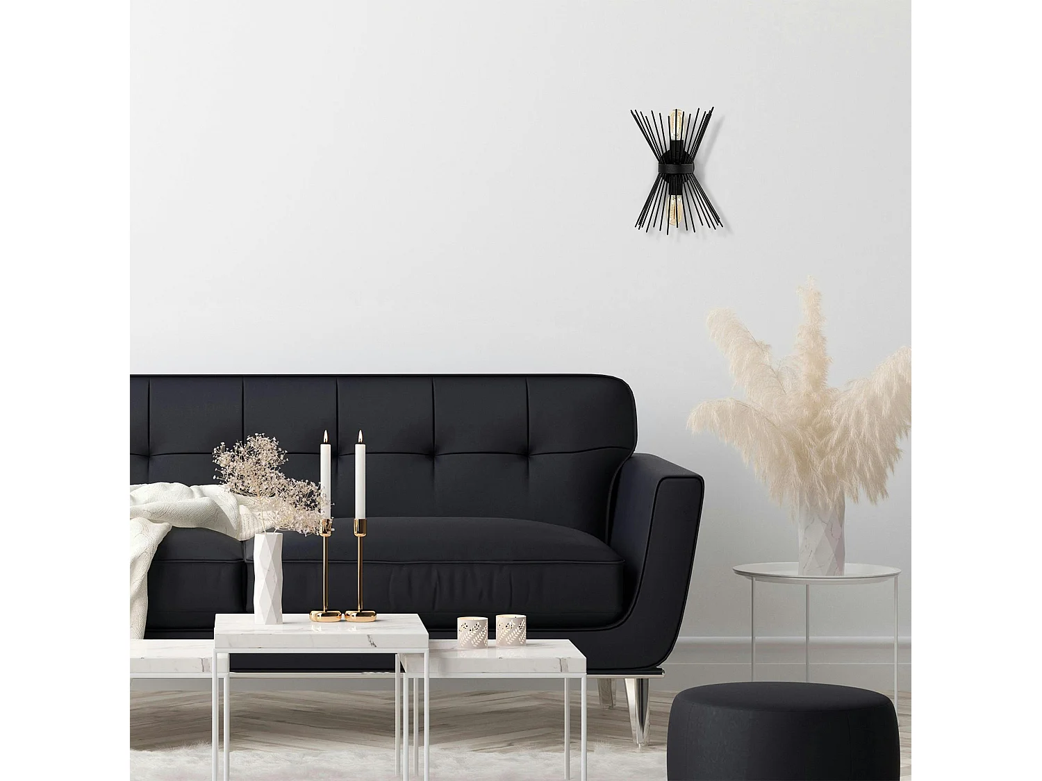 Applique murale design noire, forme sablier SINOP
