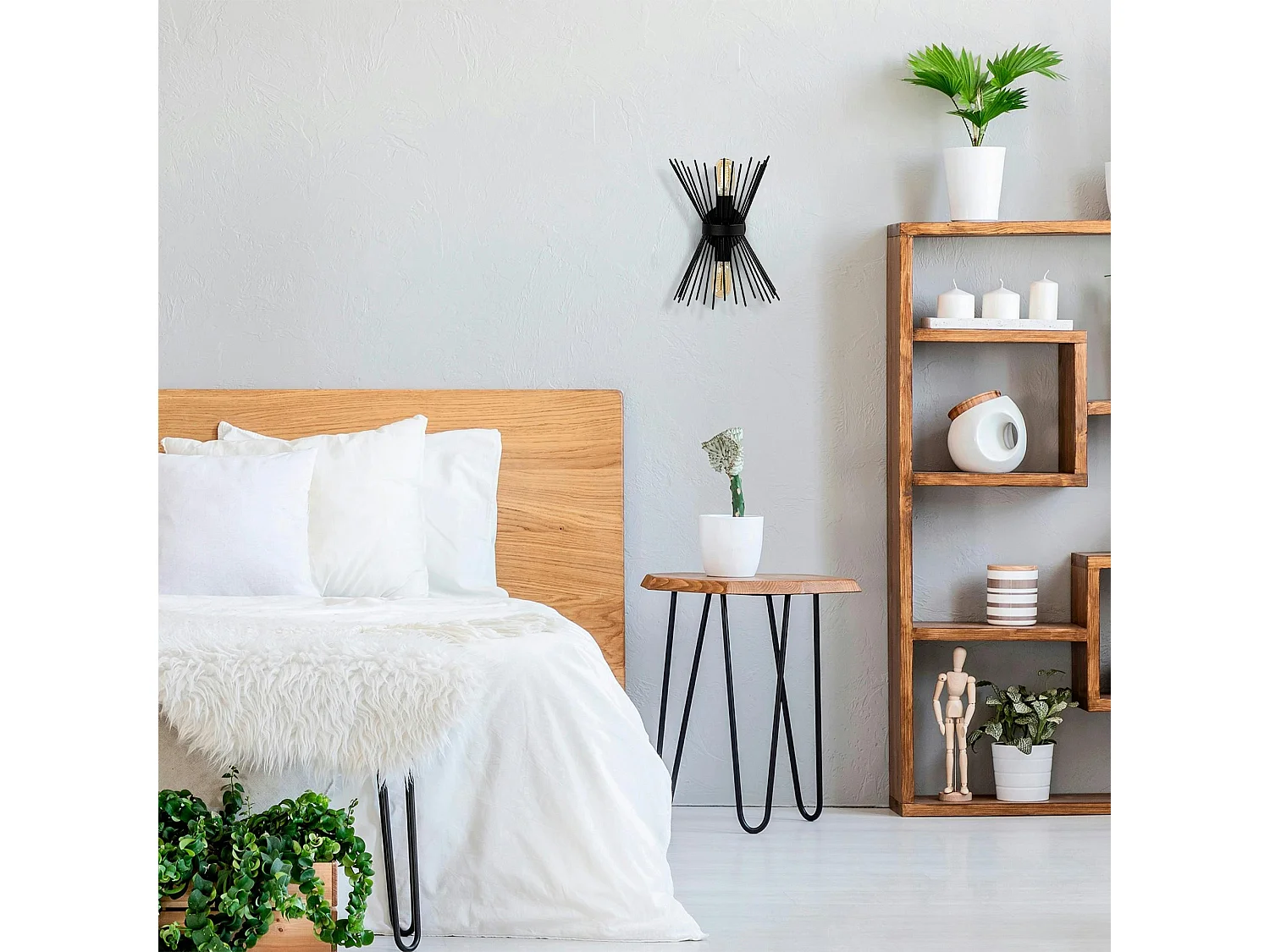 Applique murale design noire, forme sablier SINOP