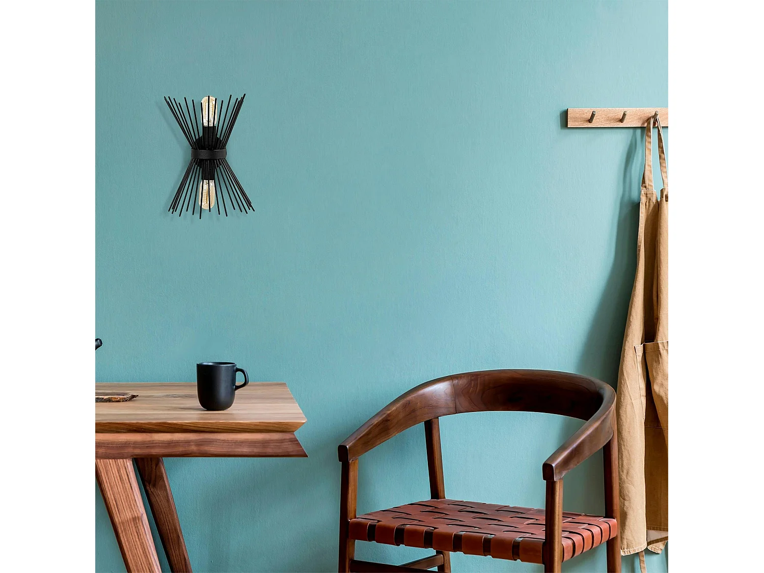 Applique murale design noire, forme sablier SINOP